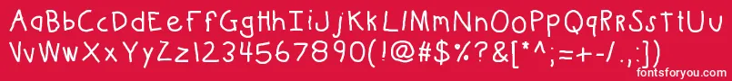 Kbkinderwritebold Font – White Fonts on Red Background