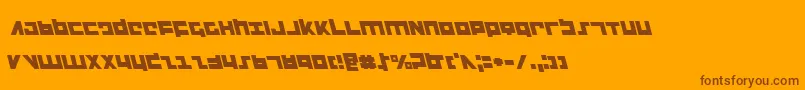 Fonte FlightCorpsLeftalic – fontes marrons em um fundo laranja