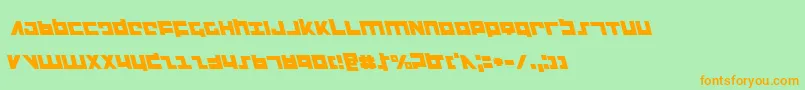 Fonte FlightCorpsLeftalic – fontes laranjas em um fundo verde