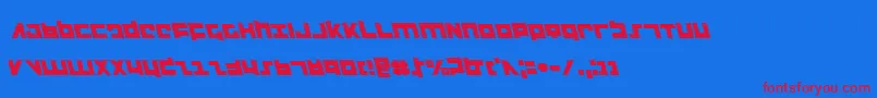 FlightCorpsLeftalic Font – Red Fonts on Blue Background