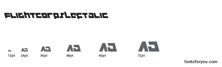 FlightCorpsLeftalic Font Sizes
