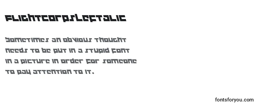 FlightCorpsLeftalic Font