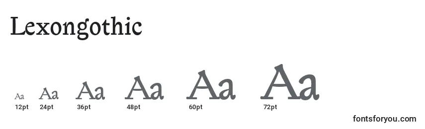 Lexongothic Font Sizes