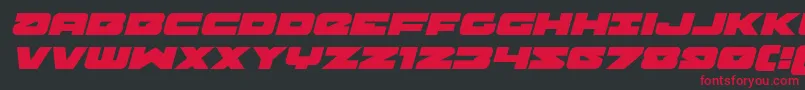 Czcionka Banjinexpandital – czerwone czcionki na czarnym tle