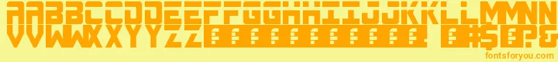 Spacebar Font – Orange Fonts on Yellow Background