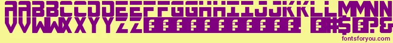 Spacebar Font – Purple Fonts on Yellow Background