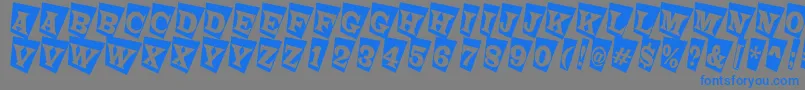 LatinotitulcmtwRegular-Schriftart – Blaue Schriften auf grauem Hintergrund