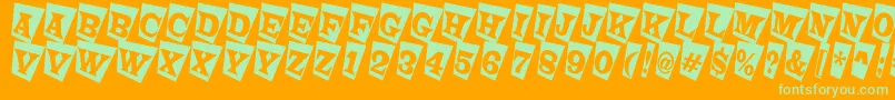 LatinotitulcmtwRegular-Schriftart – Grüne Schriften auf orangefarbenem Hintergrund