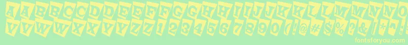 LatinotitulcmtwRegular Font – Yellow Fonts on Green Background