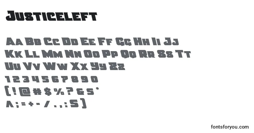 Fuente Justiceleft - alfabeto, números, caracteres especiales