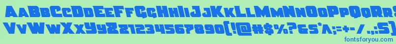 Justiceleft Font – Blue Fonts on Green Background