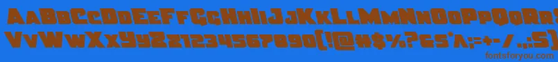 Justiceleft Font – Brown Fonts on Blue Background