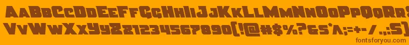 Justiceleft Font – Brown Fonts on Orange Background