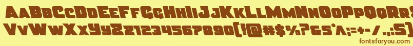 Justiceleft Font – Brown Fonts on Yellow Background