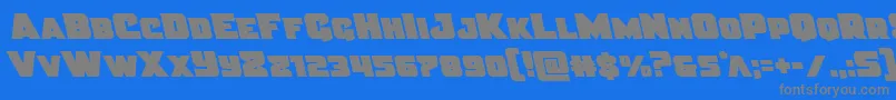 フォントJusticeleft – 青い背景に灰色の文字