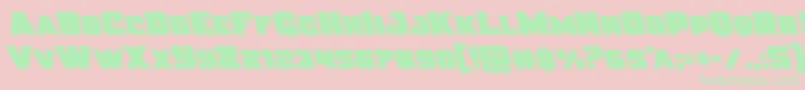 Justiceleft Font – Green Fonts on Pink Background