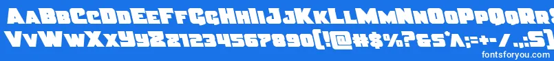 Justiceleft Font – White Fonts on Blue Background