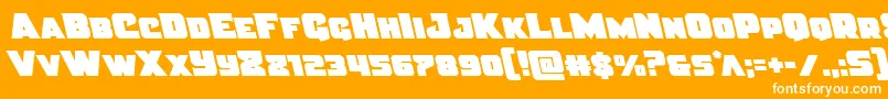 Justiceleft Font – White Fonts on Orange Background