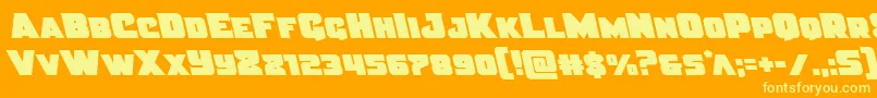 Justiceleft Font – Yellow Fonts on Orange Background
