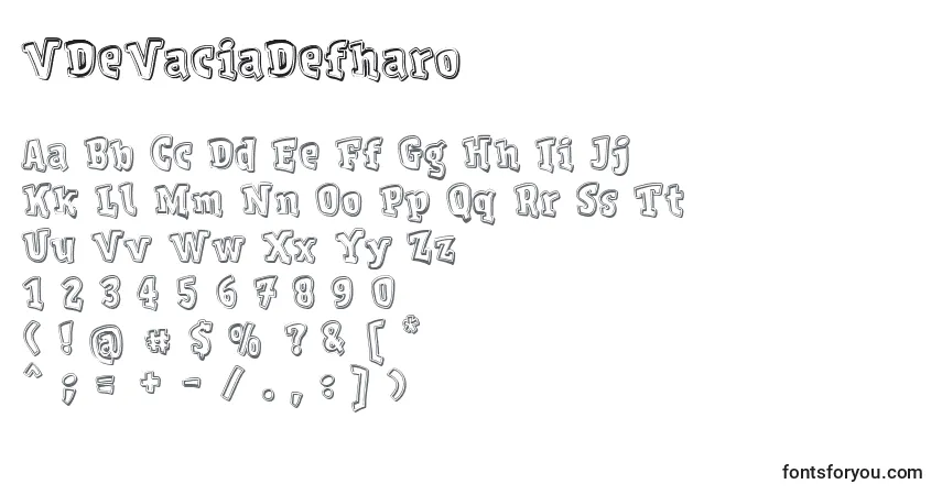 Шрифт VDeVaciaDefharo – алфавит, цифры, специальные символы