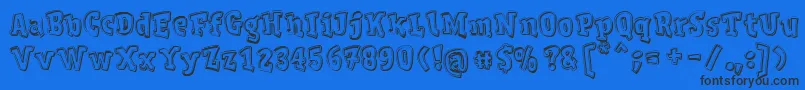 VDeVaciaDefharo Font – Black Fonts on Blue Background