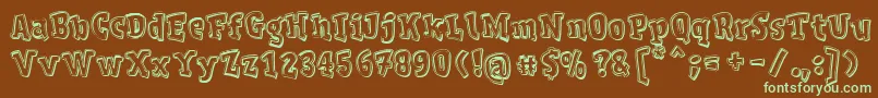 VDeVaciaDefharo Font – Green Fonts on Brown Background