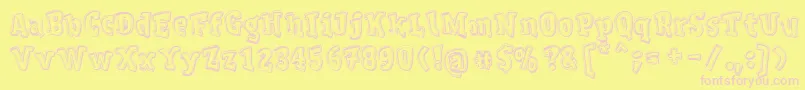 VDeVaciaDefharo Font – Pink Fonts on Yellow Background