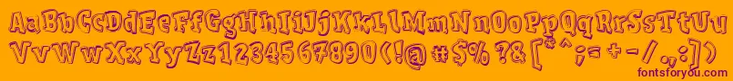 VDeVaciaDefharo Font – Purple Fonts on Orange Background