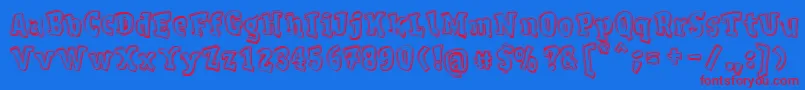 VDeVaciaDefharo Font – Red Fonts on Blue Background