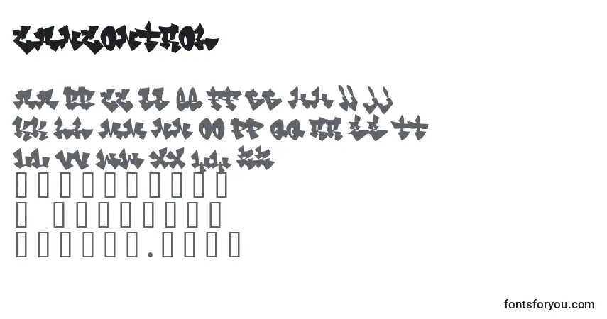 Czcionka Cancontrol – alfabet, cyfry, specjalne znaki