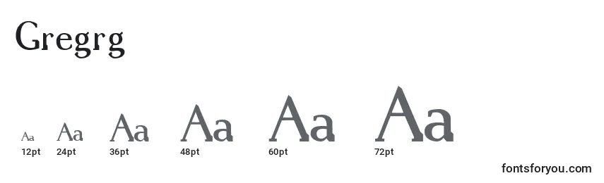 Größen der Schriftart Gregrg