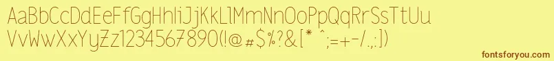 Lslight Font – Brown Fonts on Yellow Background