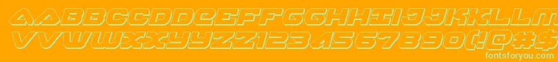 Skyhawk3Dital Font – Green Fonts on Orange Background