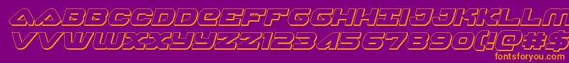 Skyhawk3Dital Font – Orange Fonts on Purple Background