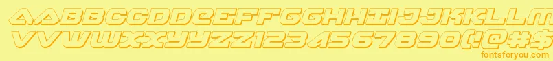 Skyhawk3Dital Font – Orange Fonts on Yellow Background