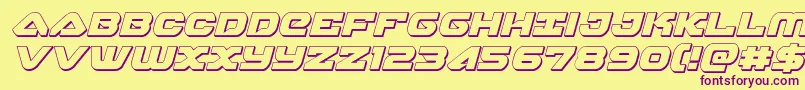 Skyhawk3Dital Font – Purple Fonts on Yellow Background