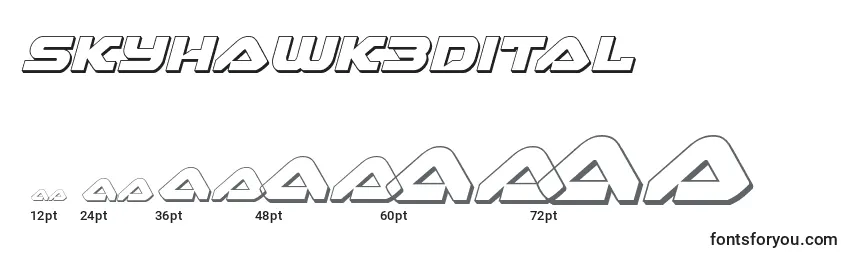 Размеры шрифта Skyhawk3Dital