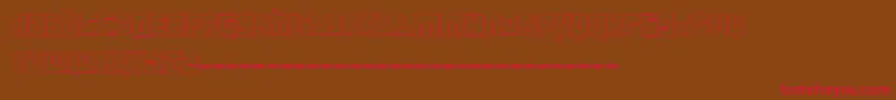 フォントFtScandinaviantitan2White – 赤い文字が茶色の背景にあります。