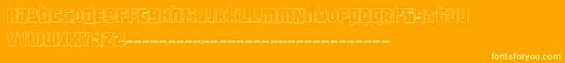 FtScandinaviantitan2White-Schriftart – Gelbe Schriften auf orangefarbenem Hintergrund
