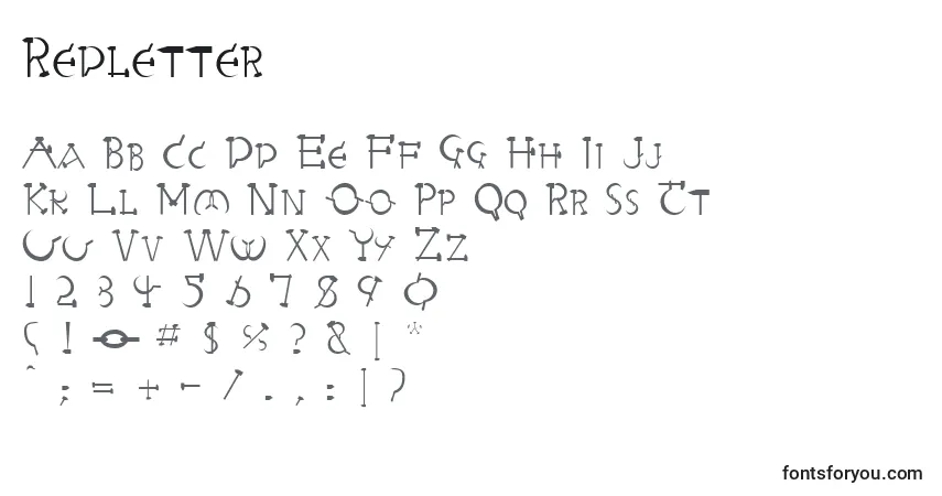 Fuente Redletter - alfabeto, números, caracteres especiales