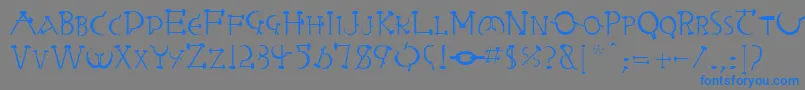 Redletter Font – Blue Fonts on Gray Background