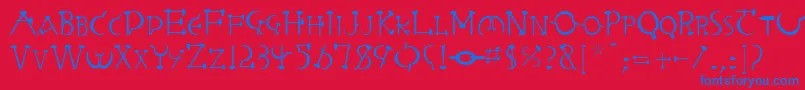 Redletter Font – Blue Fonts on Red Background