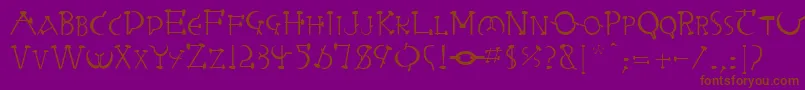 Redletter Font – Brown Fonts on Purple Background