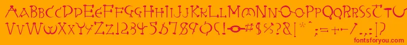 Redletter Font – Red Fonts on Orange Background