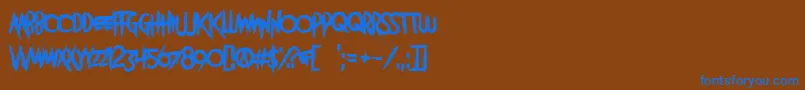 VitruvianMan Font – Blue Fonts on Brown Background