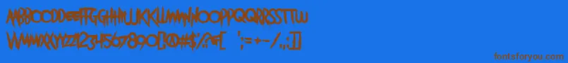 VitruvianMan Font – Brown Fonts on Blue Background