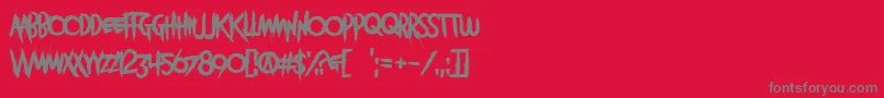 VitruvianMan Font – Gray Fonts on Red Background