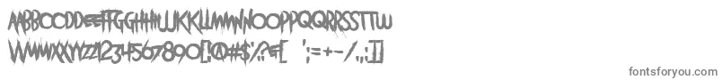 VitruvianMan-fontti – harmaat kirjasimet valkoisella taustalla