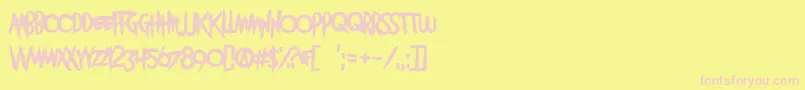 VitruvianMan Font – Pink Fonts on Yellow Background