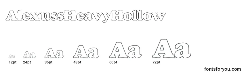 Размеры шрифта AlexussHeavyHollow